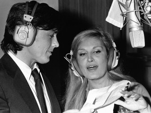 Alain Delon et Dalida enregistrant la chanson 'Paroles, Paroles' en 1973. Photo : telestar.fr