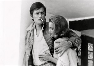 Delon et Romy Schneider en 1968. Photo : archive.francesoir.fr/